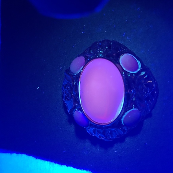 Luminous Blue and Gold Floral Brooch - Picture 4 of 4